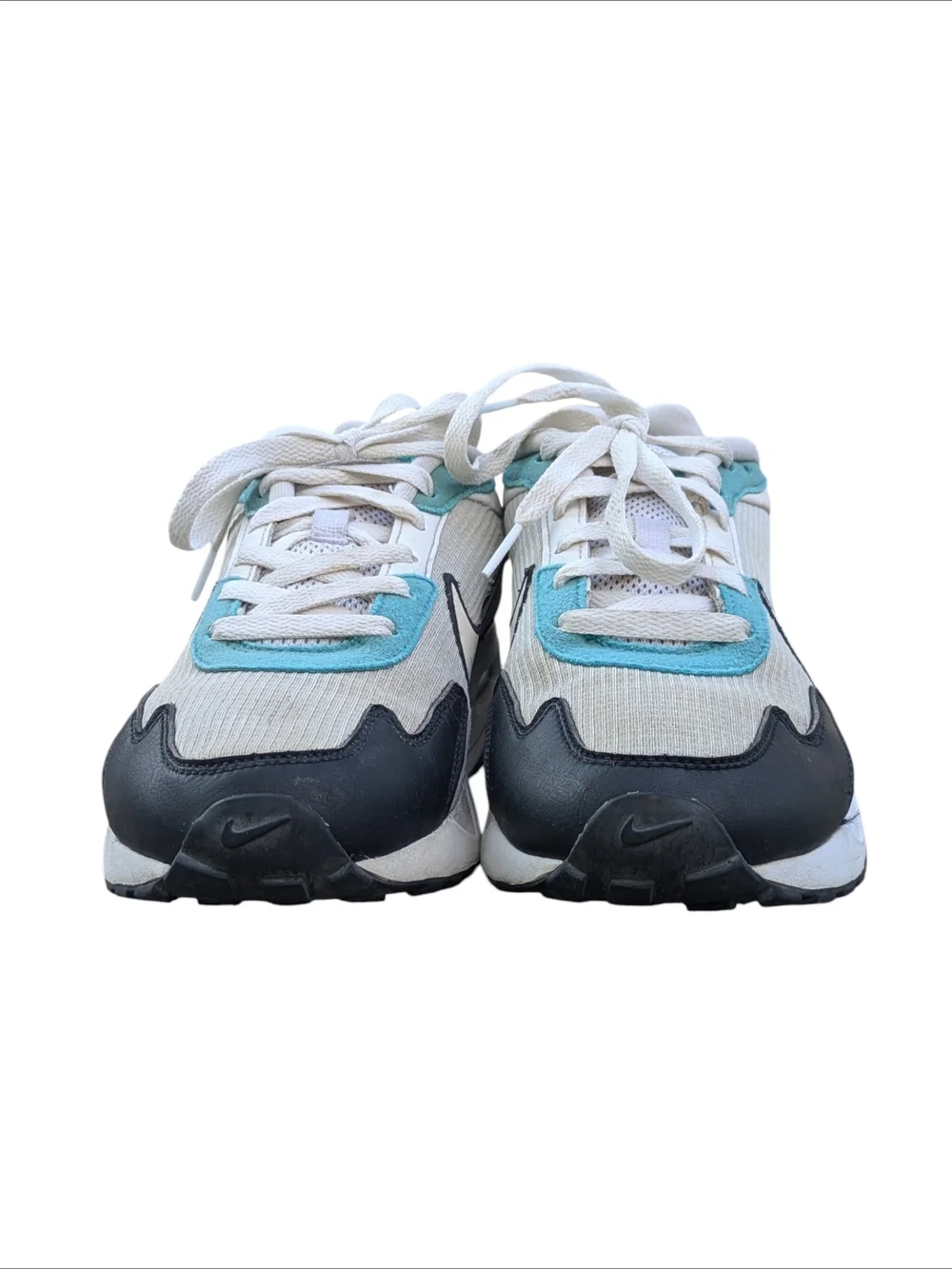 Nike Air Max Solo Men's Size 8 White/Black/Turquoise Running Shoes